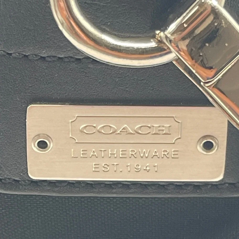 Coach Briefcase Messenger Bag Black Canvas Leather Laptop Work Travel STRAP